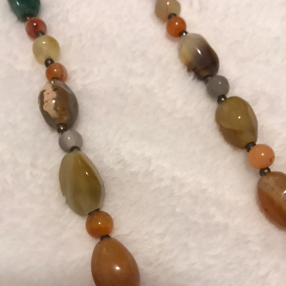 ✅CLEARANCE- Handcrafted Multicolor Polished Stone Necklace - Picture 7 of 8